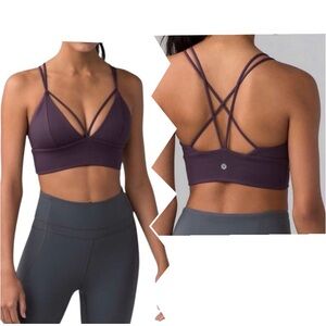 Lululemon Pushing Limits Bra 2 XS Black Currant